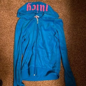 Juicy Turquoise Blue Terry Hooded Jacket XS